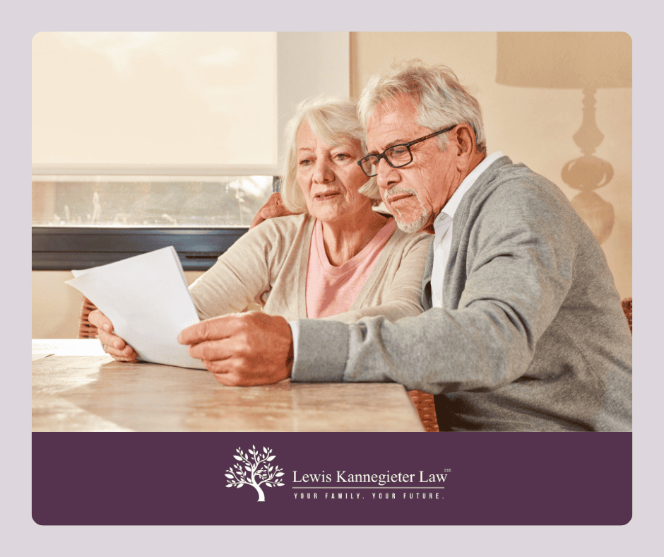Elderly couple Elderly couple reviewing documents together.