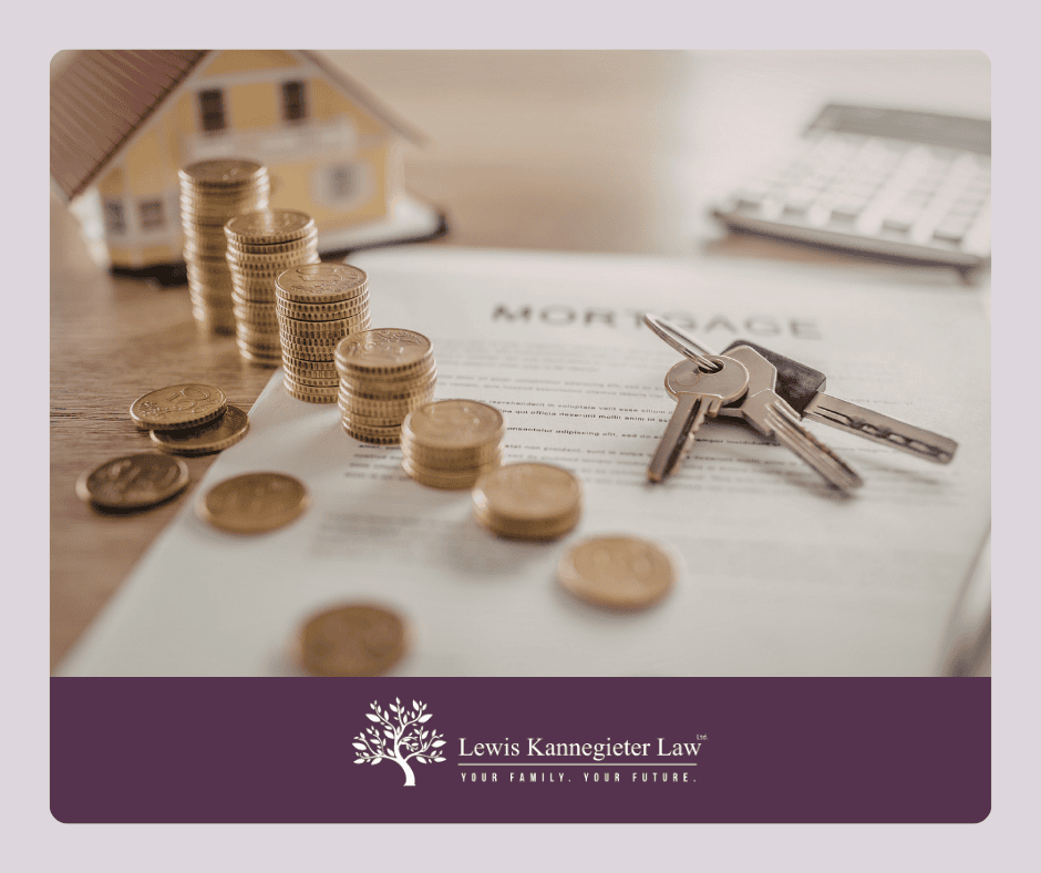 Mortgage Mortgage paperwork with coins and keys